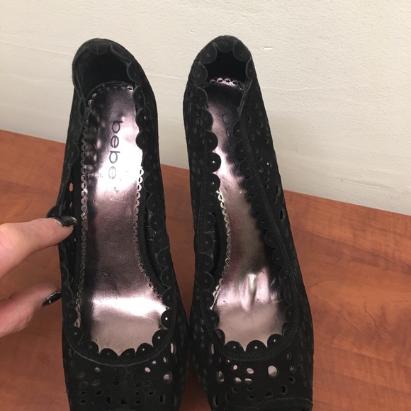 BeBe black suede  size 8 - Picture 4 of 5